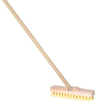 Luiwagen schrobborstel 22 cm - Met houten steel 130 cm - Schoonmaken