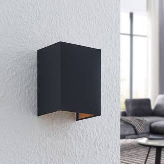 Lukani wandlamp, hoekig nikkel satijn, zwart, goud