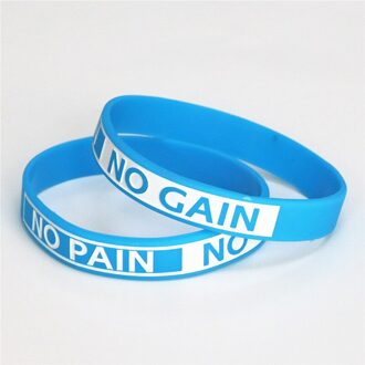Lukeni 50Pcs Siliconen Armband Bangles No Pain No Gain Motivatie Siliconen Polsbandje Volwassen SH082 blauw