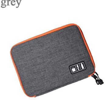 Luluhut waterdichte Ipad organizer USB data kabel oortelefoon draad pen power bank reizen opbergtas kit case digital gadget apparaten L / grijs