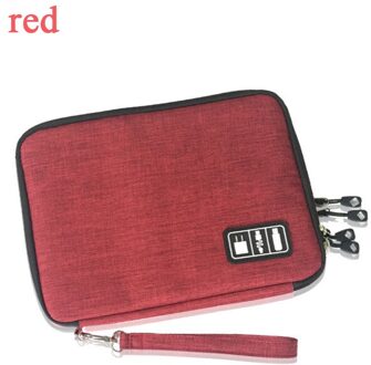 Luluhut waterdichte Ipad organizer USB data kabel oortelefoon draad pen power bank reizen opbergtas kit case digital gadget apparaten S / rood