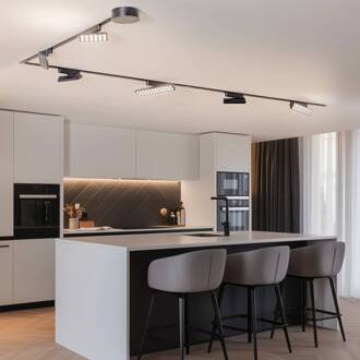 Lumaro railsystem, wissels, 6-lamps, zwart, 48V, dimbaar