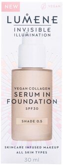 Lumene Invisible Illumination SPF30 Vegan Collagen Serum in Foundation 30ml (Various Shades) - 0.5