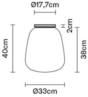 Lumi Baka glas-plafondlamp, Ø 33 cm wit