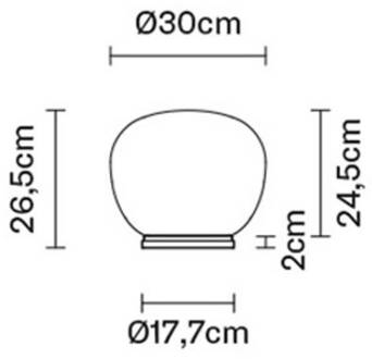 Lumi Mochi tafellamp, liggend, Ø 30 cm wit