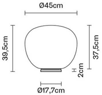Lumi Mochi tafellamp, liggend, Ø 45 cm wit