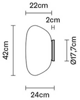 Lumi Poga glas-wandlamp, Ø 42 cm wit