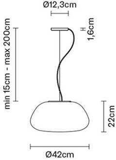 Lumi Poga glazen hanglamp, Ø 42 cm wit