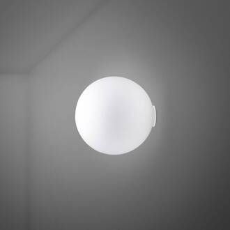 Lumi Sfera glas-wandlamp, Ø 20 cm wit