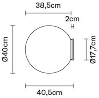 Lumi Sfera glas-wandlamp, Ø 40 cm wit