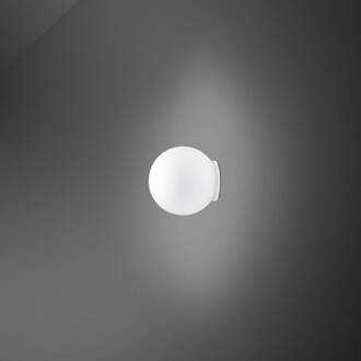 Lumi Sfera glas-wandlamp, Ø 9 cm wit