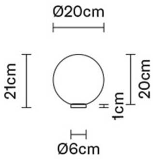 Lumi Sfera tafellamp, liggend, Ø 20 cm wit