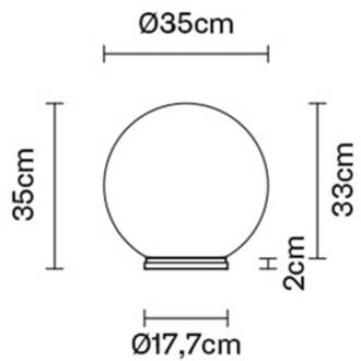 Lumi Sfera tafellamp, liggend, Ø 35 cm wit