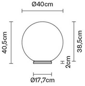 Lumi Sfera tafellamp, liggend, Ø 40 cm wit