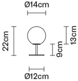 Lumi Sfera tafellamp, staand, Ø 14 cm wit