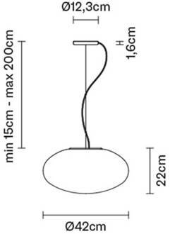 Lumi white glazen hanglamp, Ø 42 cm wit