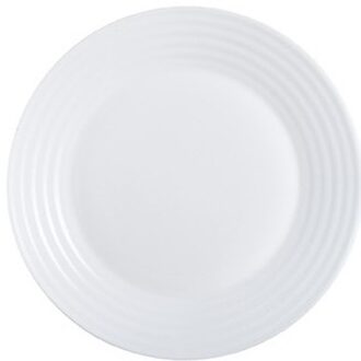 LUMINARC 18x stuks Dessert/gebaksbordjes wit glas 19 cm - Kleine glazen bordjes - Tafel dekken