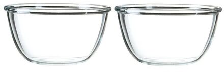 LUMINARC 2x Salade schalen/slakommen van glas 24 cm