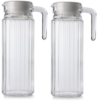 LUMINARC 2x Sapkannen glas met handvat en dop 1,1 liter