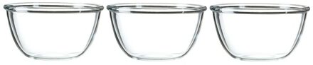 LUMINARC 3x Salade schalen/slakommen van glas 24 cm - Schalen en kommen - Keuken accessoires