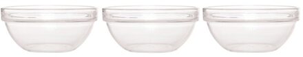 LUMINARC 3x Salade schalen/slakommen van glas 26 cm - Schalen en kommen - Keuken accessoires