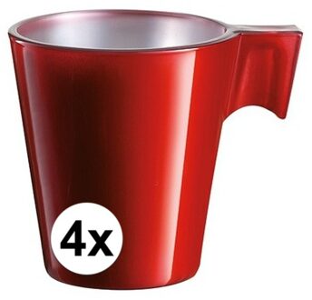 LUMINARC 4x Espresso/koffie kopje rood