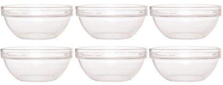 LUMINARC 6x Salade schaaltjes/slakommetjes van glas 12 cm - Schalen en kommen - Keuken accessoires