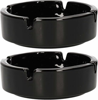 LUMINARC Asbak - 2x - D11 cm - zwart - keramiek