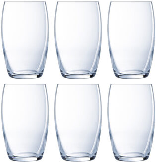 LUMINARC Drinkglazen Versailles - 6x stuks - glas - 375 ml - Waterglazen/sapglazen - Drinkglazen Transparant