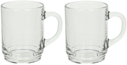 LUMINARC Duralex Theeglazen Versailles - 12x stuks - glas - 260 ml - transparant - met oor