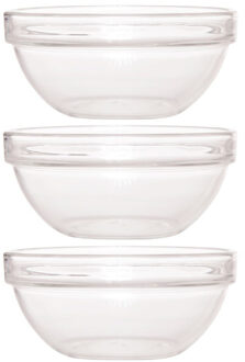 LUMINARC glazen schaal/kom - 3x - Dia 20 cm - Sla/salade serveren - Schalen/kommen van glas