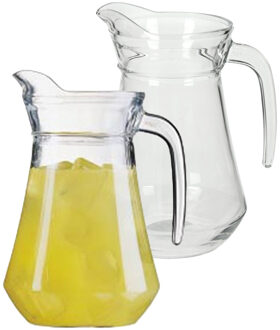LUMINARC Glazen schenkkan/sapkan - 2x - 1,3 liter - met handvat