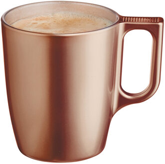 LUMINARC Koffiemokken Monaco - 1x stuks - Hard Glas - caramel bruin - 250 ml - 9 cm - Flashy metallic finish
