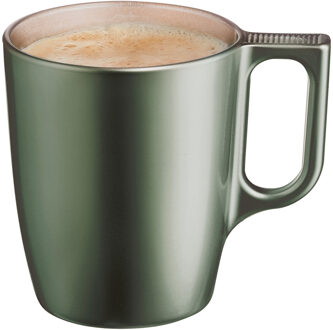 LUMINARC Koffiemokken Monaco - 1x stuks - Hard Glas - groen - 250 ml - 9 cm - Flashy metallic finish
