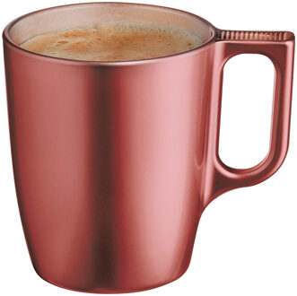 LUMINARC Koffiemokken Monaco - 1x stuks - Hard Glas - koper - 250 ml - 9 cm - Flashy metallic finish