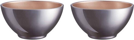 LUMINARC Kommetjes/schaaltjes voor dessert/ontbijt - 2x - Glas - D13 x 6 cm - lila paars