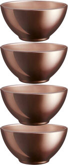 LUMINARC Kommetjes/schaaltjes voor dessert/ontbijt - 4x - Glas - D13 x 6 cm - Chocolade bruin