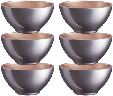 LUMINARC Kommetjes/schaaltjes voor dessert/ontbijt - 6x - Glas - D13 x 6 cm - lila paars