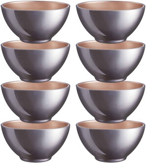 LUMINARC Kommetjes/schaaltjes voor dessert/ontbijt - 8x - Glas - D13 x 6 cm - lila paars