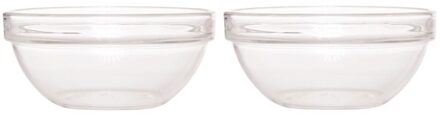 LUMINARC Salade schaal/slakom van glas - 2x - Dia 20 cm - Schalen en kommen - Keuken accessoires