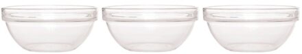 LUMINARC Salade schaal/slakom van glas - 3x - Dia 20 cm - Schalen en kommen - Keuken accessoires