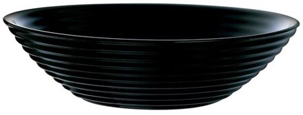 LUMINARC Salade schaal/slakom - zwart - glas - Dia 27 cm - Schalen en kommen