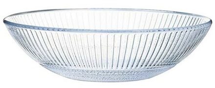 LUMINARC Salade serveerschaal glas met relief 26 cm - Saladeschalen Transparant