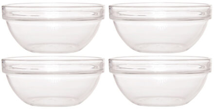 LUMINARC Schaaltje/kommetje - 4x - glas - 17 cm - snack schaaltjes - chips schaaltje