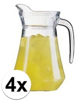 Luminarc Schenkkan/Sapkan - 4x - 1,6 liter - glas - Limonadekan - Waterkaraf - 24 cm