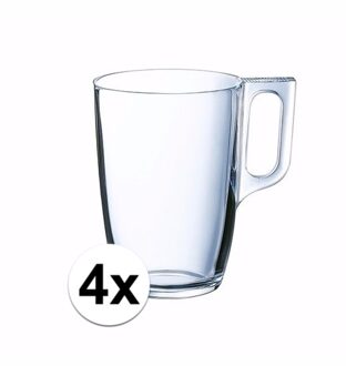 LUMINARC Thee glas/thee beker Kenstington - 4x - transparant - glas - 320 ml