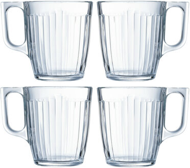 LUMINARC Theeglazen Leeds - 36x - transparant bewerkt glas - 8 x 9 cm - 250 ml