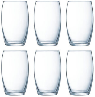 LUMINARC Tumbler waterglazen - 6x - 360 ml - glas - 12 cm - glazen - drinkglazen Transparant