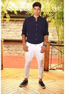 Luminba Ripped Witte Mannelijke Jeans Broek