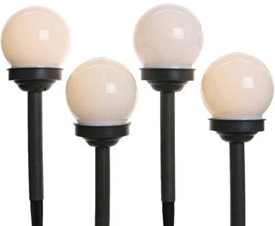 Lumineo 16x Buiten/tuin LED bollen stekers Noah solar verlichting 27 cm - Tuinverlichting - Tuinlampen - Solarlampen op zonne-energie